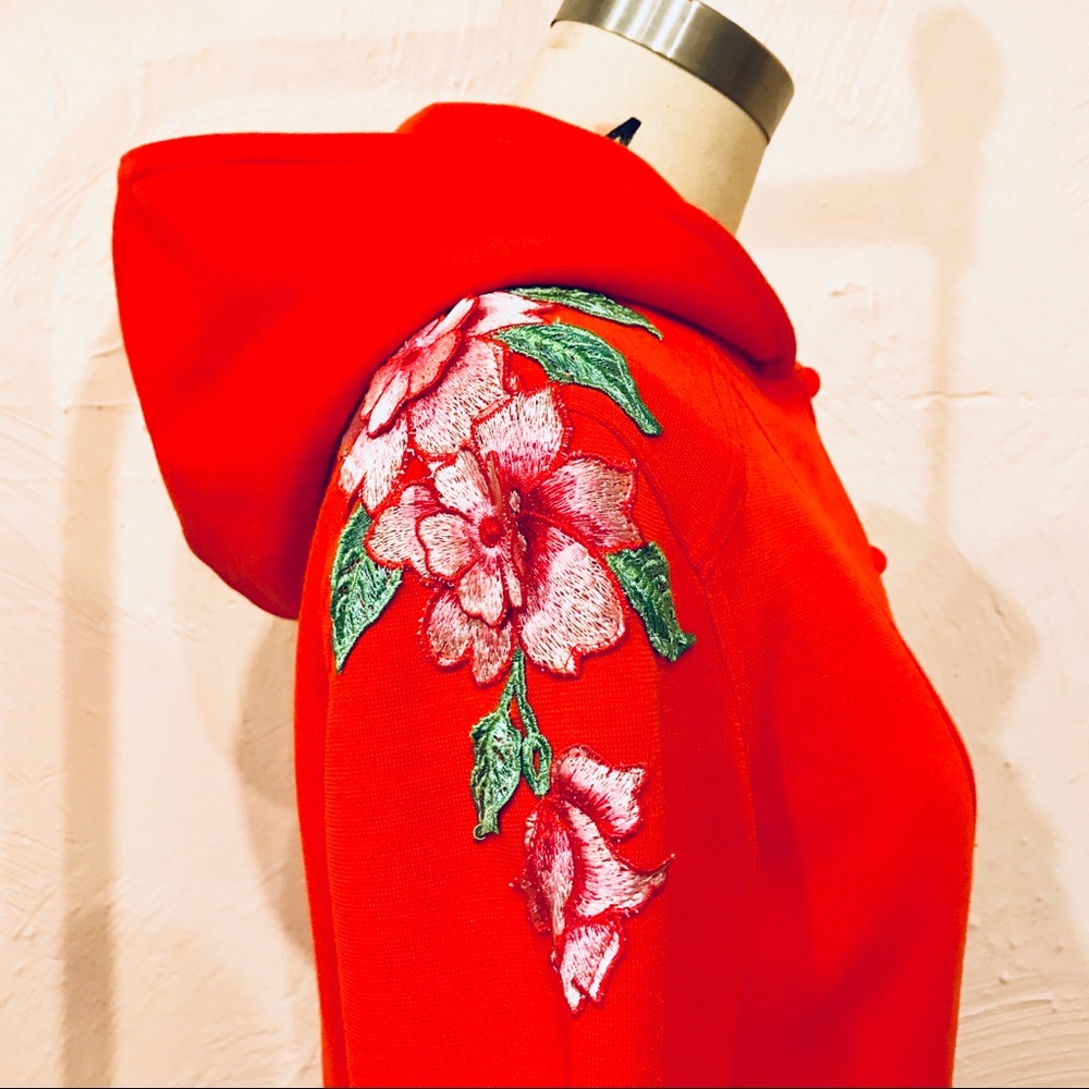 Vintage Hooded Jacket w/ Embroidery and Toggles